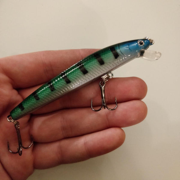 Black Stripe Teal Fade Crankbait 95