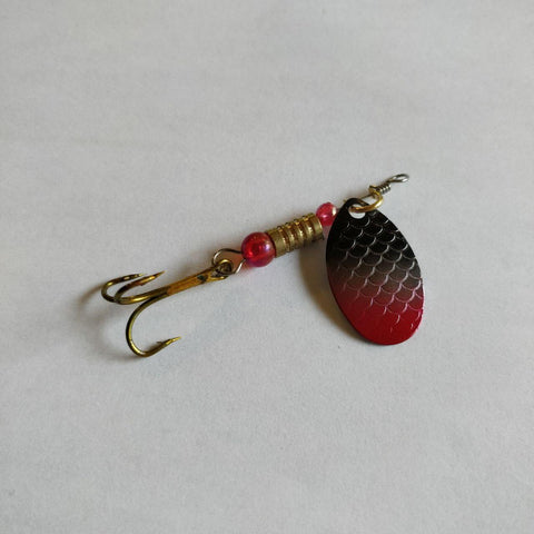 Red/Black Scale Spinner - Black 'n Blue Bass Tackle Co