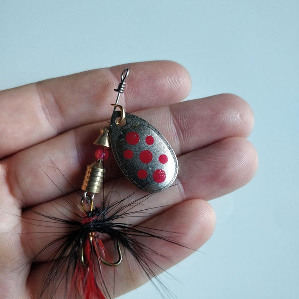 Red Polka Dot Spinner - Black 'n Blue Bass Tackle Co