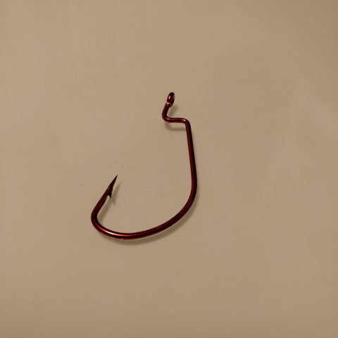 Red Texas Jig Hook - 1/0# (10 Pack)