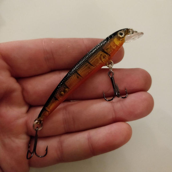 Translucent Black Tiger Minnow Crankbait 75